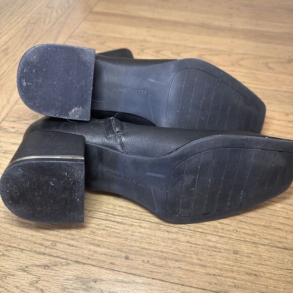 Kenneth Cole Women's Edie Square Toe Black Block Heel Boot Size 9 Leather $179 - Picture 5 of 8